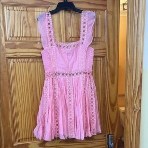Free People Pink Sundress Square Neck Mini